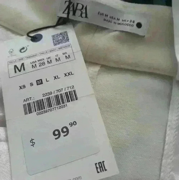 NWT Zara sexy cocktail trendy straight leg party wedding office pant trouser M - Picture 5 of 7